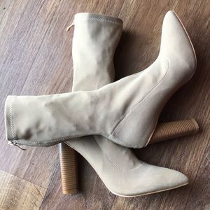 Nude Mid-Cafe High Sock Boots